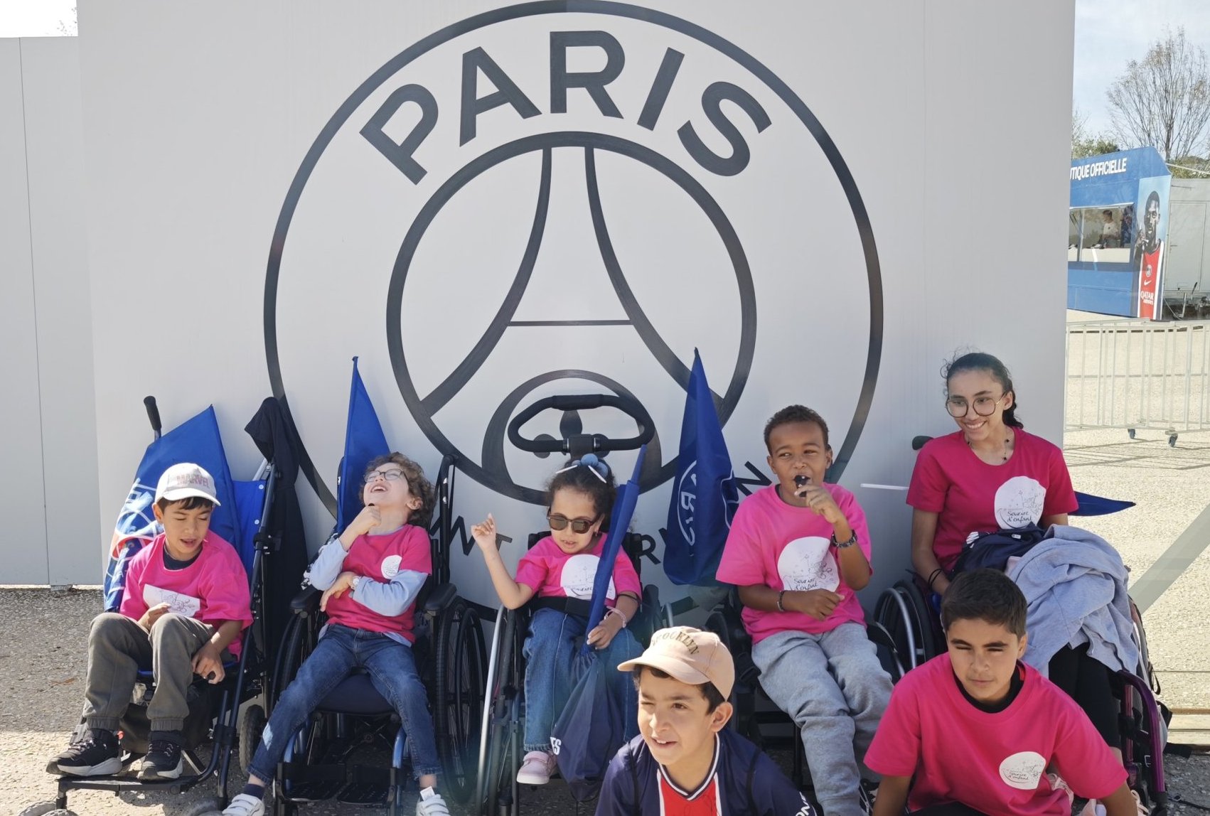 Enfants bénéficiaires au campus du PSG